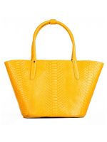 Ladies' Yellow Faux Aligator Leather Handbag