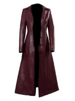 Unisex Dark Brown Leather Coat